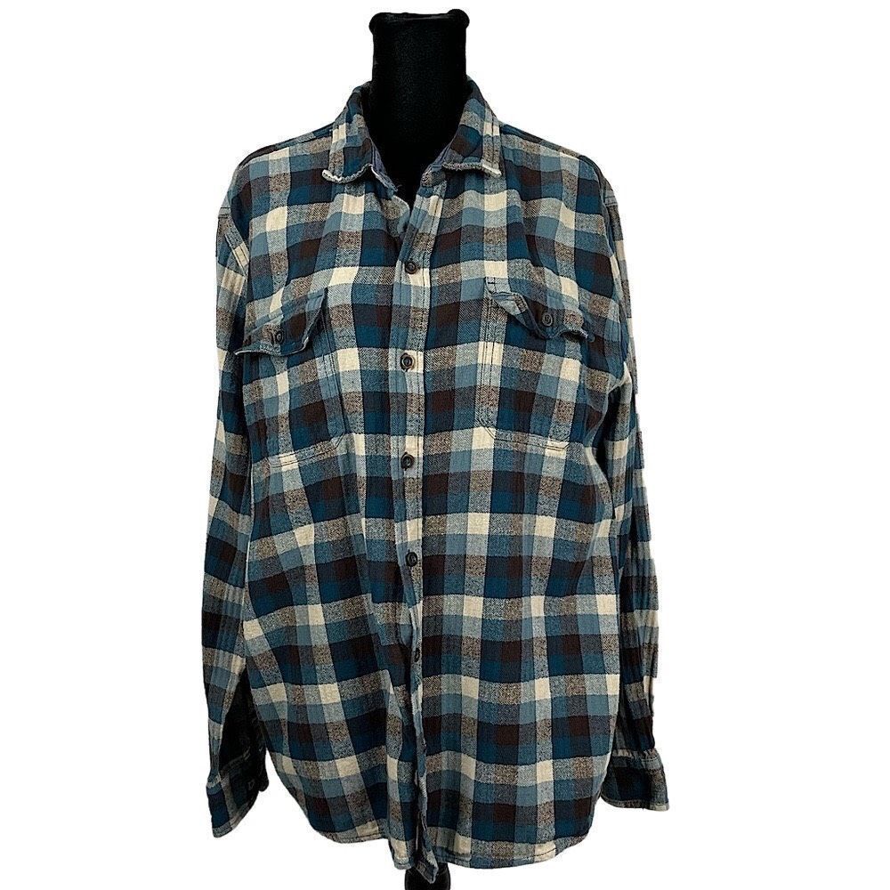 WoolRich Cotton Plaid Long Sleeve Button‎ Up - Women’s XL